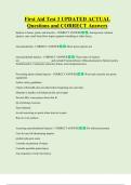First Aid Test 3 UPDATED ACTUAL    Questions and CORRECT Answers