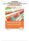 Pharmacology&colon; Clear and Simple &ndash; Test Bank &lpar;A Guide to Drug Classifications and Nursing Implications&comma; 4th Edition&rpar; &vert; Complete Question and Answer Resource
