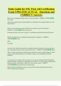 Study Guide for NSC First Aid Certification  Exam UPDATED ACTUAL   Questions and  CORRECT Answers 