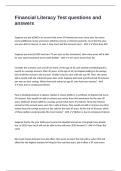 Financial Literacy Test questions and answers