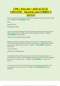CPR &plus; First aid &plus; AED ACTUAL  UPDATED    Questions and CORRECT  Answers
