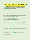CPR & First Aid&sol;AED ACTUAL UPDATED     Questions and CORRECT Answers 