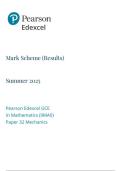 Pearson Edexcel GCE In Mathematics &lpar;9MAO&rpar; Paper 32 Mechanics Marking Scheme June 2025