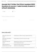 Nevada DMV Written Test EXAM &lpar;updated 2025&rpar; Questions & Answers &vert; Latest Already Graded A&plus; UPDATE 2025&vert;2026
