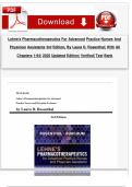 Test Bank Complete&lowbar; Lehne's Pharmacotherapeutics for Advanced Practice Nurses and Physician Assistants &lpar;3rd Edition&comma; 2024&rpar; By Rosenthal&vert; All Chapters 1&ndash;94 with Detailed Answers&vert; Grade A&plus;