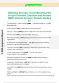 Electronic Devices&colon; Conventional Current  Version Overview Questions and Answers  &lpar;100&percnt; Correct Answers&rpar; Already Graded  A&plus; 