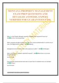 MONTANA PROPERTY MANAGEMENT EXAM PREP QUESTIONS AND DETAILED ANSWERS&period; EXPERT VERIFIED FOR GUARANTEED PASS&period;