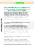 Entry-Level CBP Officer Logical Reasoning  Test Questions and Answers &lpar;100&percnt; Correct  Answers&rpar; Already Graded A&plus;