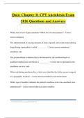 Quiz&colon; Chapter 11 CPT Anesthesia Exam 2026 Questions and Answers