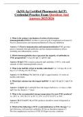 &lpar;IgNS&rpar; Ig Certified Pharmacist &lpar;IgCP&rpar;  Credential Practice Exam Questions And  Answers 2025&sol;2026