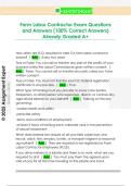 Farm Labor Contractor Exam Questions  and Answers &lpar;100&percnt; Correct Answers&rpar;  Already Graded A&plus;