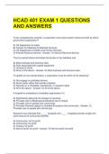 HCAD 401 EXAM 1 QUESTIONS AND ANSWERS 