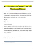 pre-op&sol;post op care of patients Exam 2026 Questions and Answers