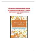 Test Bank for Philosophies and Theories for Advanced Nursing Practice 3rd Edition Butts & Rich &vert; All Chapters &vert; Complete Guide 2025&sol;2026