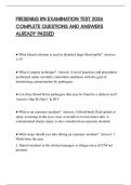 FRESENIUS RN EXAMINATION TEST 2026 COMPLETE QUESTIONS AND ANSWERS ALREADY PASSED