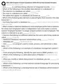 MIS 309 Chapter 5 Exam Questions With All Correct Solved Answers 