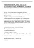 FRESENIUS RN FINAL PAPER 2026 EXAM QUESTIONS AND SOLUTIONS 100&percnt; CORRECT