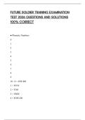 FUTURE SOLDIER TRAINING EXAMINATION TEST 2026 QUESTIONS AND SOLUTIONS 100&percnt; CORRECT
