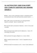 GA AUCTION STUDY GUIDE EXAM SCRIPT 2026 COMPLETE QUESTIONS AND ANSWERS GRADED A