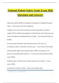 National Patient Safety Goals Exam 2026 Questions and Answers