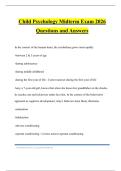 Child Psychology Midterm Exam 2026 Questions and Answers