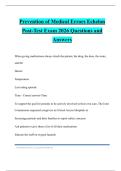 Prevention of Medical Errors Echelon Post-Test Exam 2026 Questions and Answers