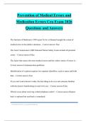Prevention of Medical Errors and Medication Errors Ceu Exam 2026 Questions and Answers