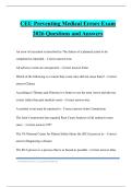 CEU Preventing Medical Errors Exam 2026 Questions and Answers
