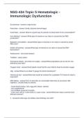 NSG-434 Topic 5 Hematologic - Immunologic Dysfunction Questions and Answers 100&percnt; Correct