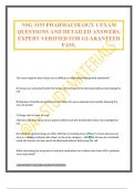 NSG 3153 PHARMACOLOGY 1 EXAM QUESTIONS AND DETAILED ANSWERS&period; EXPERT VERIFIED FOR GUARANTEED PASS&period;