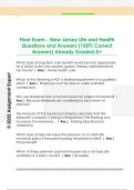 Final Exam - New Jersey Life and Health  Questions and Answers &lpar;100&percnt; Correct  Answers&rpar; Already Graded A&plus;