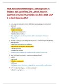 New York Gastroenterologist Licensing Exam &mdash;  Practice Test Questions And Correct Answers  &lpar;Verified Answers&rpar; Plus Rationales 2025&vert;2026 Q&A  &vert; Instant Download Pdf 