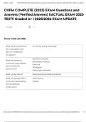 CHFM COMPLETE &lpar;2025&rpar; EXAM Questions and Answers &lpar;Verified Answers&rpar; &lowbar;&lowbar;ACTUAL EXAM 2025 TEST&excl;&excl; Graded A&plus; &lowbar; 2025&lowbar;2026 EXAM UPDATE 