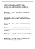 HCA 101 FINAL EXAM SCRIPT 2026 QUESTIONS WITH ANSWERS GRADED A&plus;