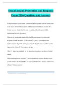 Sexual Assault Prevention and Response Exam 2026 Questions and Answers