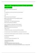 NUR 624 - Emergency Lecture Exam questions  and answers 