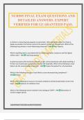 NUR505 FINAL EXAM QUESTIONS AND DETAILED ANSWERS&period; EXPERT VERIFIED FOR GUARANTEED PASS&period;