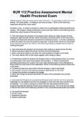 NUR 112 Practice Assessment Mental Health Proctored Exam