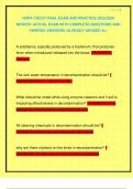 HSPA CRCST FINAL EXAM AND PRACTICE 2025&sol;2026 NEWEST ACTUAL EXAM WITH COMPLETE QUESTIONS AND VERIFIED ANSWERS &vert;ALREADY GRADED A&plus;&vert;