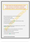 NURS 5462 EXAM QUESTIONS AND DETAILED ANSWERS&period; EXPERT VERIFIED FOR GUARANTEED PASS&period;