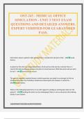 OST-243 - MEDICAL OFFICE SIMULATION - UNIT 3 TEST EXAM QUESTIONS AND DETAILED ANSWERS&period; EXPERT VERIFIED FOR GUARANTEED PASS&period;