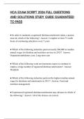 HCA EXAM SCRIPT 2026 FULL QUESTIONS AND SOLUTIONS STUDY GUIDE GUARANTEED TO PASS