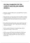 HCA FINAL EXAMINATION TEST 2026 COMPLETE QUESTIONS AND ANSWERS GRADED A&plus;