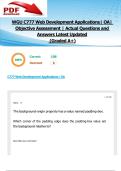 WGU C777 Web Development Applications&vert; OA&vert; Objective Assessment &vert;108 Actual Questions and Answers Latest Updated 2025&sol;2026 &lpar;Graded A&plus;&rpar;