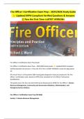 Fire Officer I Certification Exam Prep &ndash; 2025&sol;2026 Study Guide   Updated NFPA-Compliant Verified Questions & Answers &vert;&vert; Pass the First Time <LATEST VERSION>