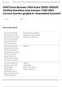 FHN1 Doris Bowman VSIM Exam &lpar;2025&rpar; UPDATE Verified Questions And Answers &vert; With 100&percnt; Correct Answers graded A&plus; Guaranteed Success&excl;&excl;