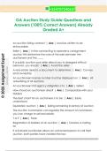 GA Auction Study Guide Questions and  Answers &lpar;100&percnt; Correct Answers&rpar; Already  Graded A&plus;