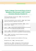 Galen College Cincinnati Pharm Exam 2  Questions and Answers &lpar;100&percnt; Correct  Answers&rpar; Already Graded A&plus; 