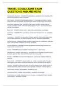 TRAVEL CONSULTANT EXAM QUESTIONS AND ANSWERS
