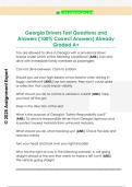 Georgia Drivers Test Questions and  Answers &lpar;100&percnt; Correct Answers&rpar; Already  Graded A&plus; 